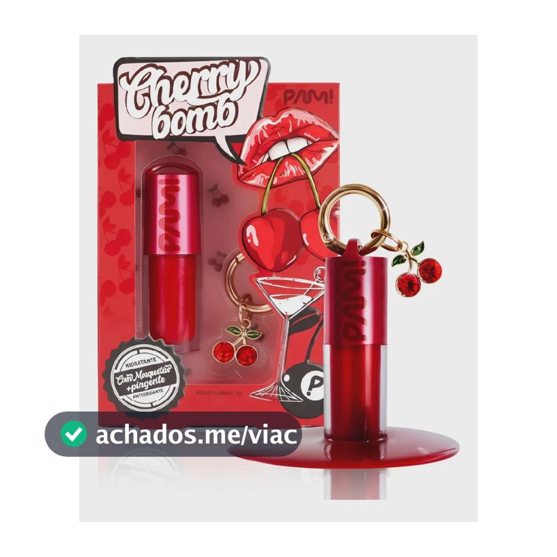 Gloss Labial Cherry Bomb Pam By Pamella 5g Vermelho