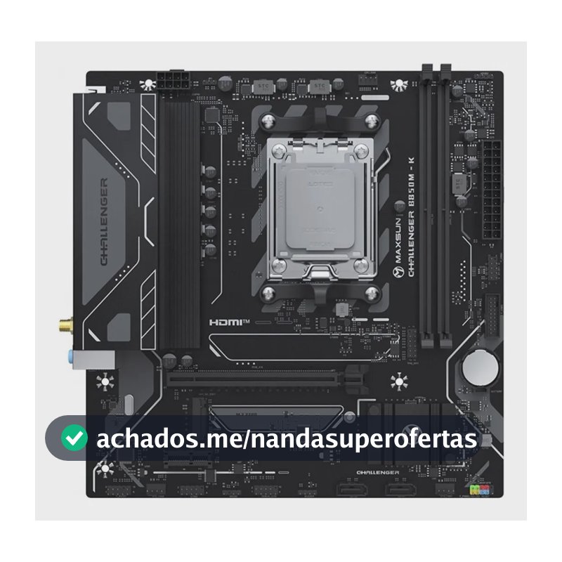Placa Mãe Maxsun Challenger B850m-k Wifi, B850, Am5, Matx