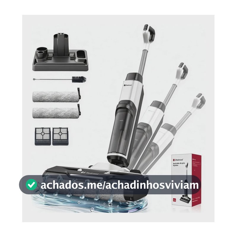 Aspirador De Pó Vertical e Sem Fio Redroad W15 Seco Úmido Aspirador Vertical Passapano 200W 910ml Branco