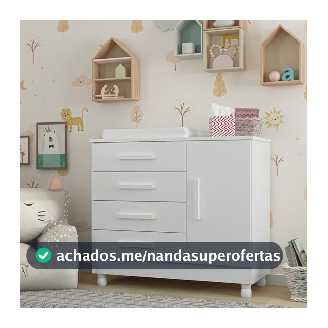 Cômoda Trocador Bebe Organizador 4gaveta Colchão Impermeável