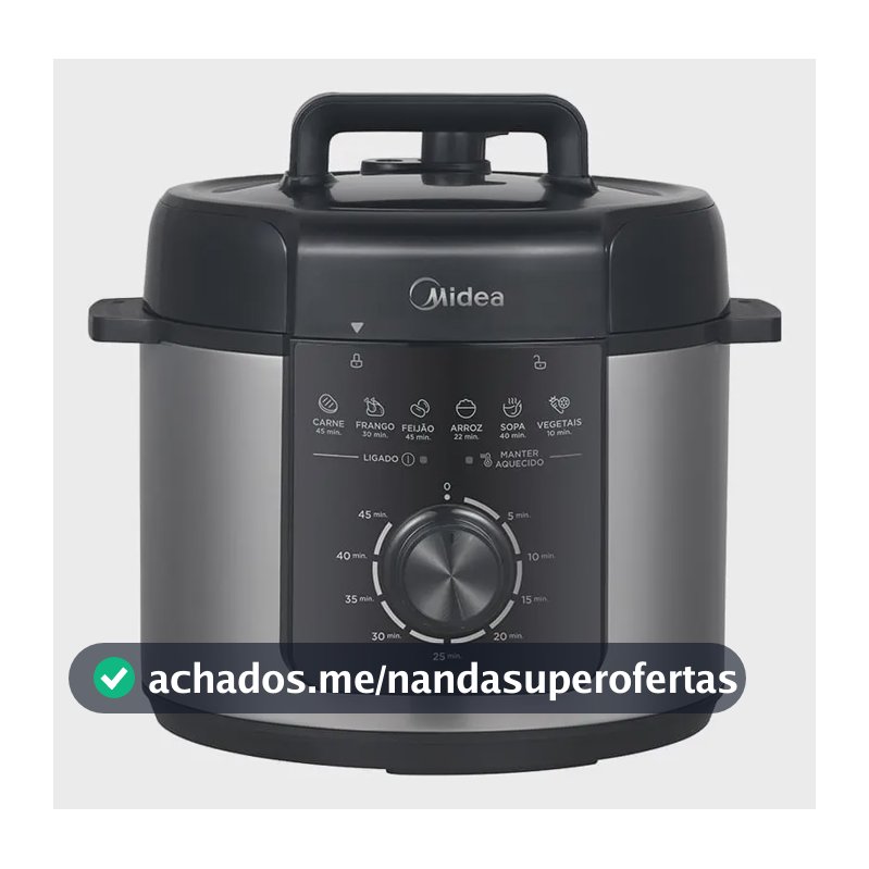 Panela De Pressão Mecânica Preta E Inox 4l Midea Cor Cinza