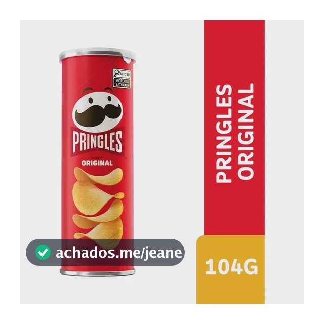 Salgadinho De Batata Sabor Original Tubo 104g Pringles