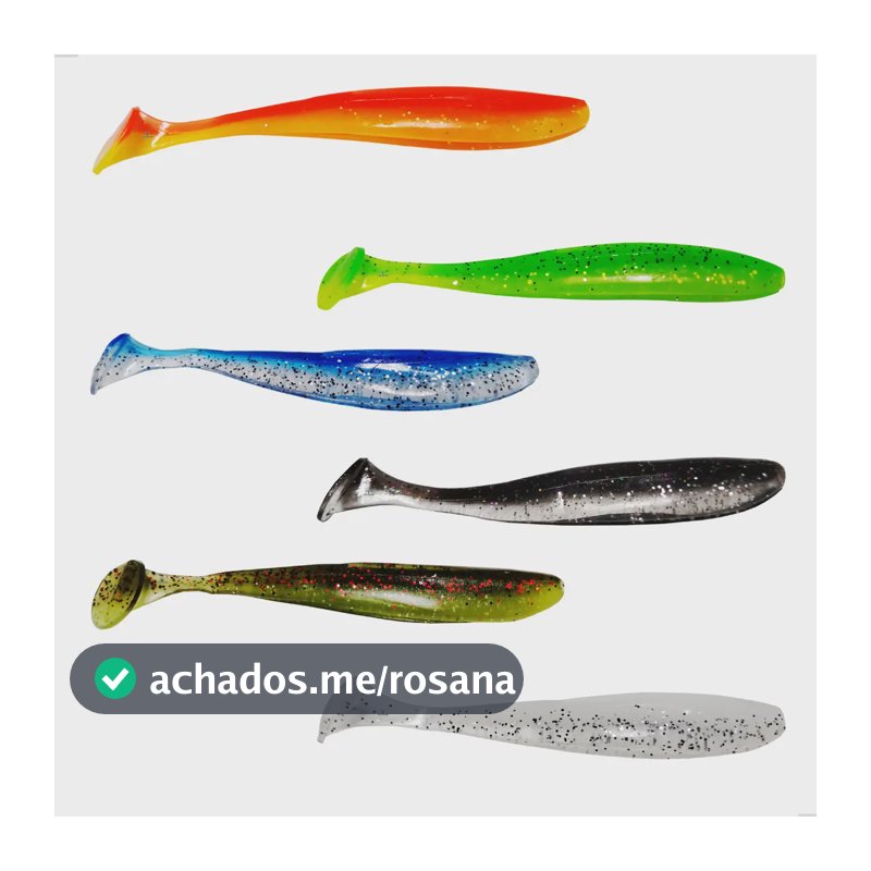 Kit 12 Iscas Soft Shad Silicone 9cm Para Tucunaré Traíra Robalo - Tralha de Ouro