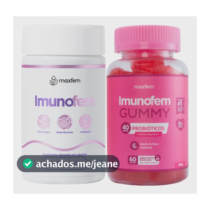 Kit Imunofem Gummy + Imunofem Cáps Probiótico Ph 40bi Maxfem Frutas Vermelhas