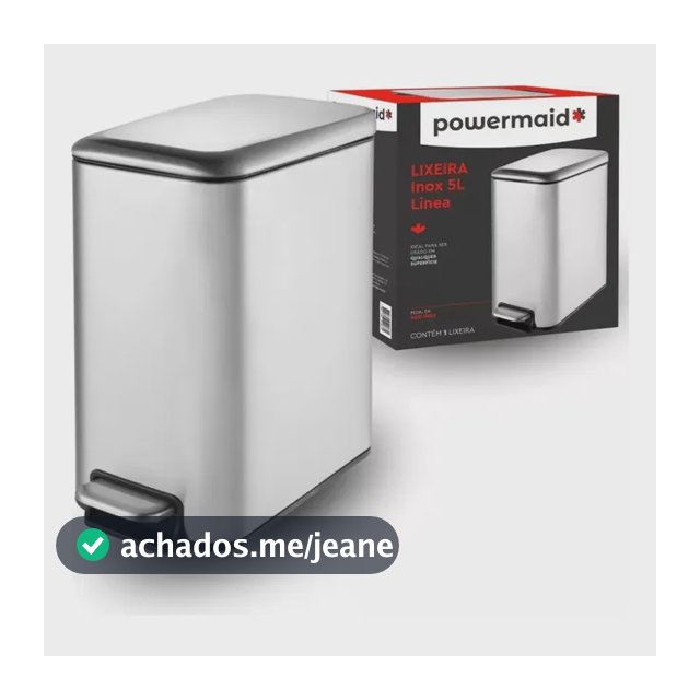 Lixeira Inox Retangular Multiuso Banheiro Cozinha 5 Litros Inox