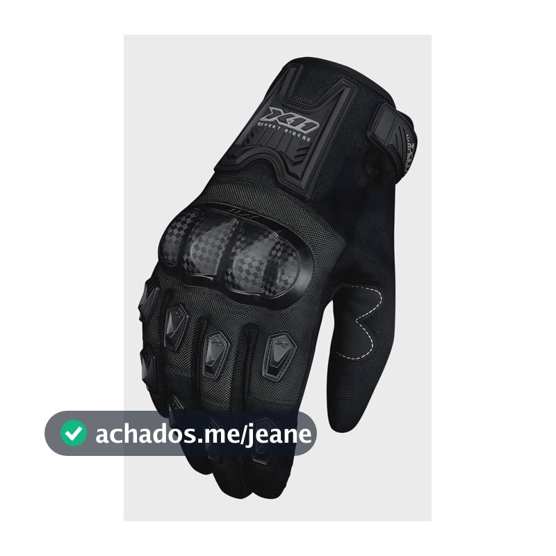Luva X11 Blackout 2 Masculina para Motociclistas – Preta, Tamanho GG