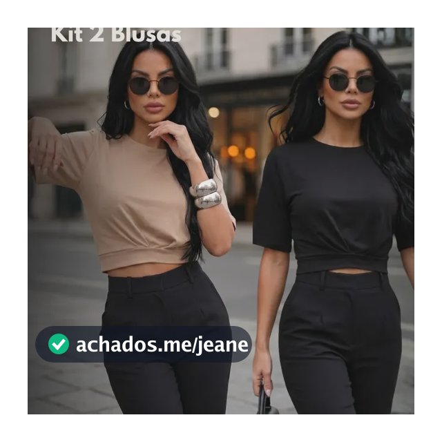 Kit 2 Blusas Feminina Básica Lisa  Elegante Manga Atemporal Preto/nude Liso Gg (44/46)