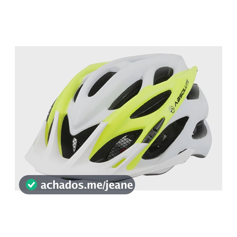 Capacete Ciclismo Absolute Wild G Branco Neon LED Viseira Removível