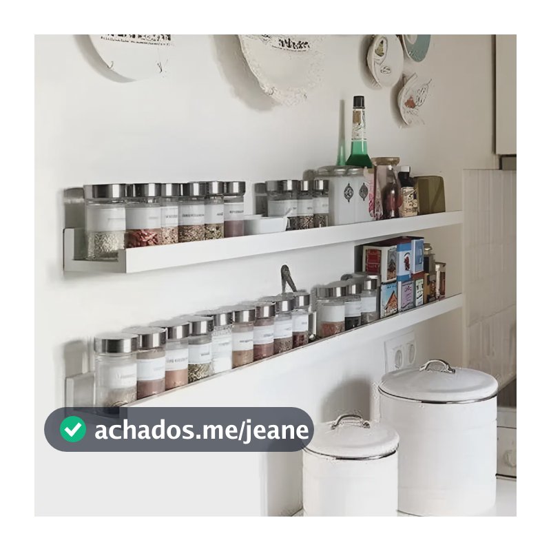 Kit 2 Prateleira Decorativa Porta Temperos Suporte 80cm Cor Branco
