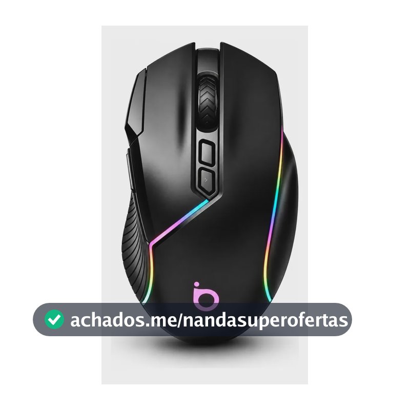 Mouse Gamer Sem Fio BASIKE RGB Recarregável Tri-Modos 2.4G Bluetooth 5.1 USB-C 12800 DPI 9 Botões 260h para Mac/PC