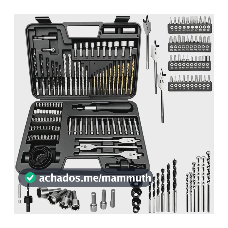 Kit de Brocas Naisieka ZT111 Para Parafusadeira, Furadeira e Impacto Com 111 Peças Para Madeira, Concreto e Metal