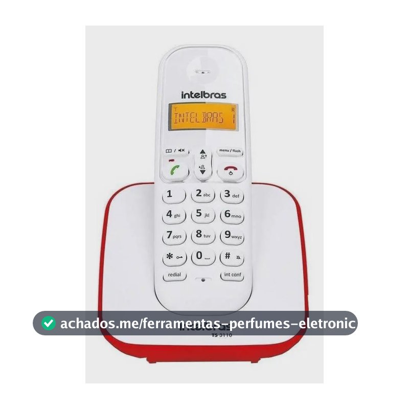 Telefone Sem Fio Digital TS 3110 Vermelho Intelbras