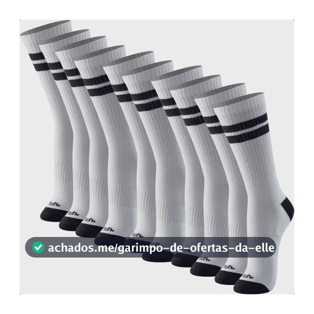 Kit 5 Pares Meias Mash Cano Alto Esportivas Academia Algodão