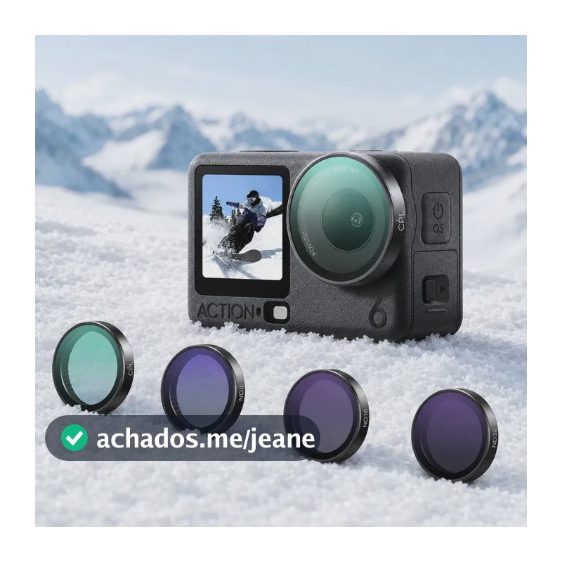 Llano Kit Filtros Dji Osmo Action 6 Cpl+nd8+nd16+nd32 Cor Preto Premium