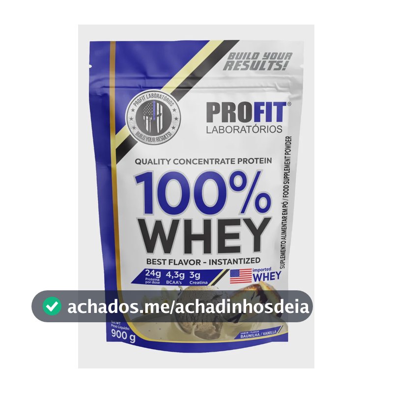 Whey protein Profit 100% Quality Concentrate em pó sabor Baunilha x 900g