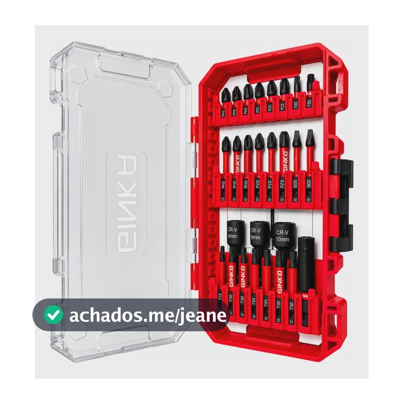 Jogo De Bits 1/4'' Impacto Magnetico 27 Peças G-1427p Ginka