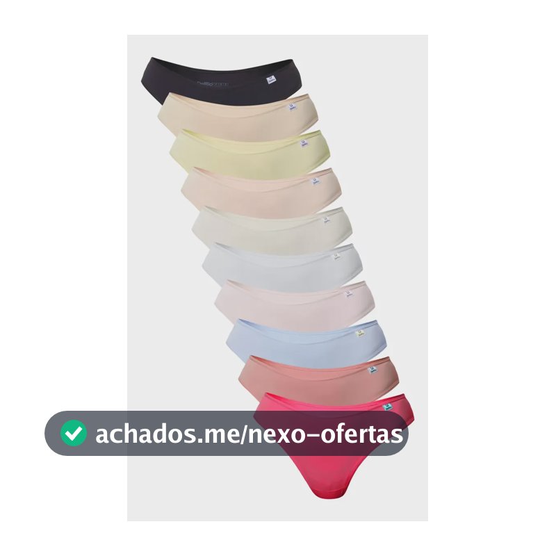 Kit 10 Calcinhas Femininas Biquíni Microfibra Delrio Lisas Pink, Algodão Doce, Azul, Branco, Vanila, Preto, Pessego, Areia, Rosa, Nature Liso P