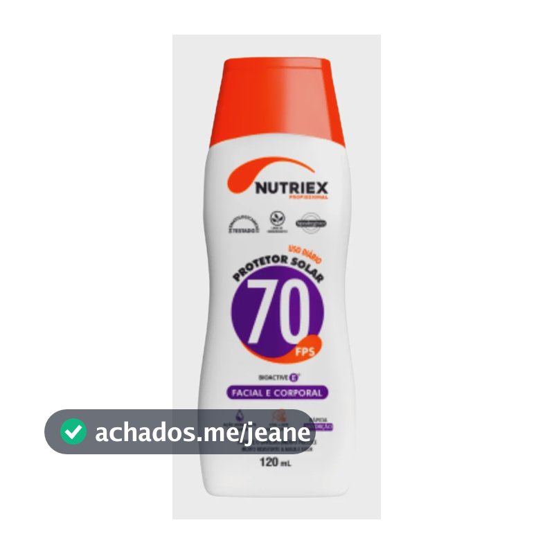 Protetor Bloqueador Solar Fps 70 120ml Soldador Nutriex
