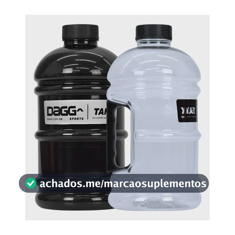 Kit 2 Garrafas Galão De Água Dagg Tank 2l Academia Treino