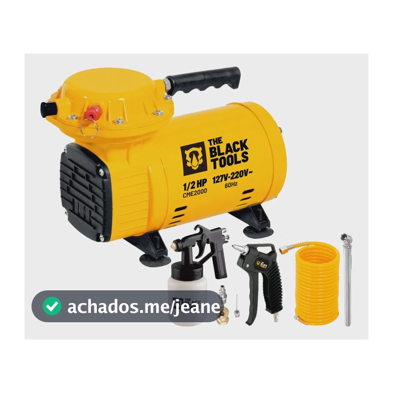 Compressor De Ar Direto Elétrico Pintura 1/2 Hp Bivolt Amarelo 127/220v 60hz