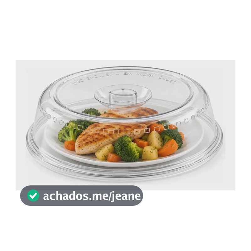 Tampa Protetora De Alimentos Microondas Livre De Bpa Premium Transparente