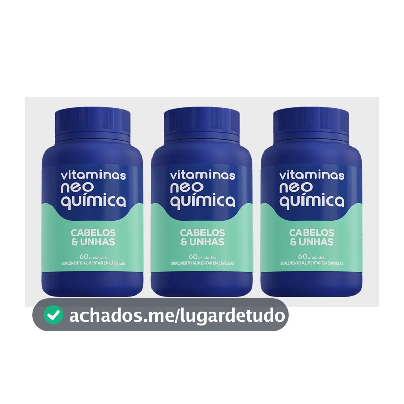 Suplemento Neo Química Vitaminas Cabelos E Unhas Sabor Sem Sabor 3 Kits X 60 Un