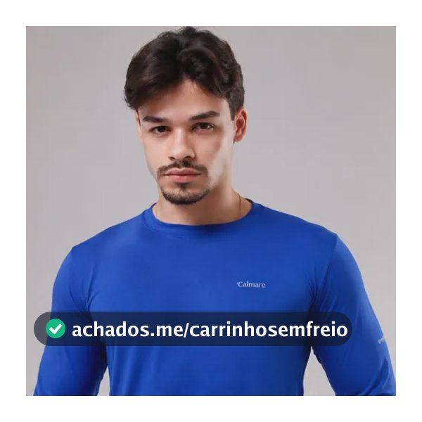 Camisa Uv Proteção Solar Segunda Pele Dry Fit Para Treino Azul Logo P