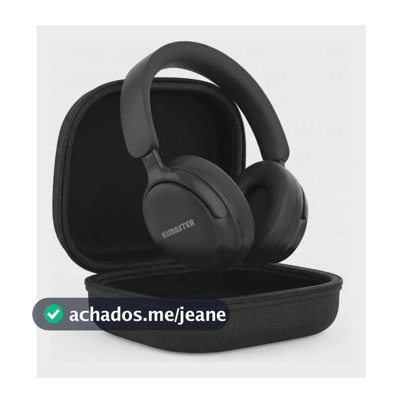 Fone de Ouvido Bluetooth 5.4 Kimaster K80 com Microfone e Rádio FM Preto