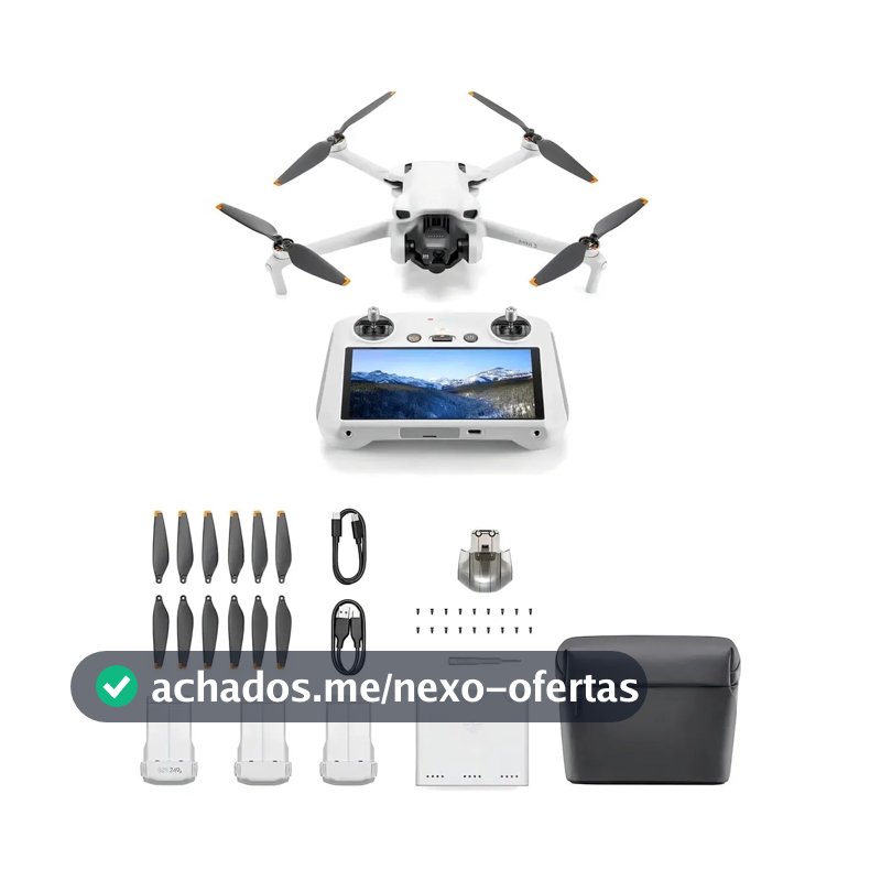 Drone Dji Mini 3 Combo Fly More Rc, 3 Baterias 4k Gl Cor Cinza
