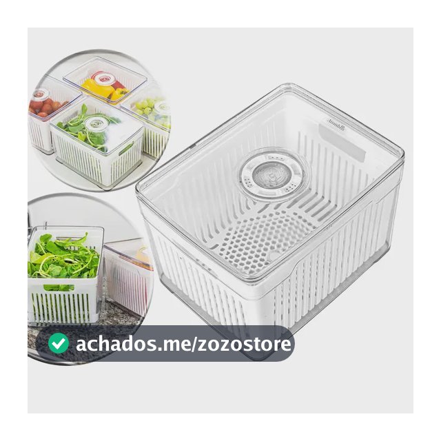 Organizador Amobox Geladeira Acrílico Transparente 20,5 Cm Transparente