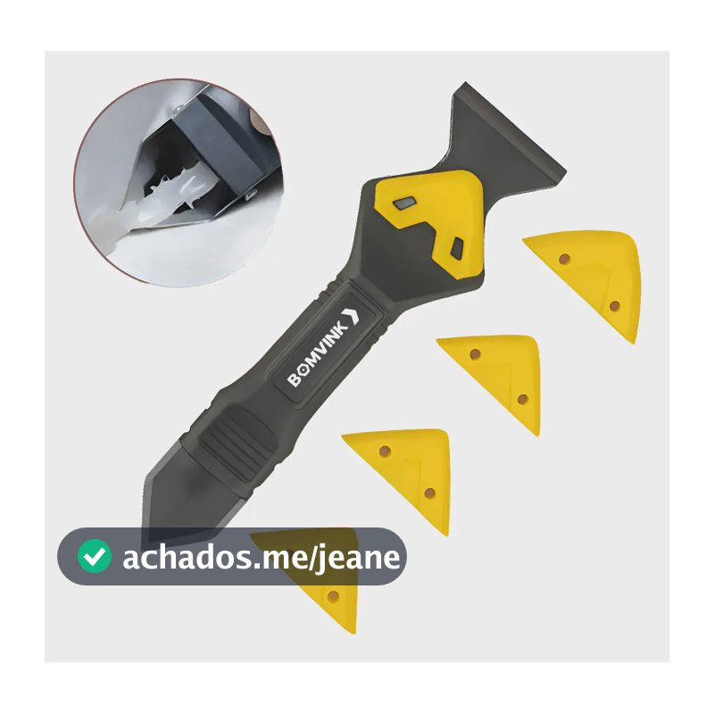 Espátula Rejunte Raspador Calafetagem Silicone Unidade  Preto-amarelado