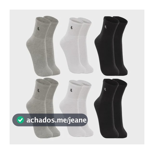 Kit 6 Pares Meias Lupo Cano Médio Sport Academia Original