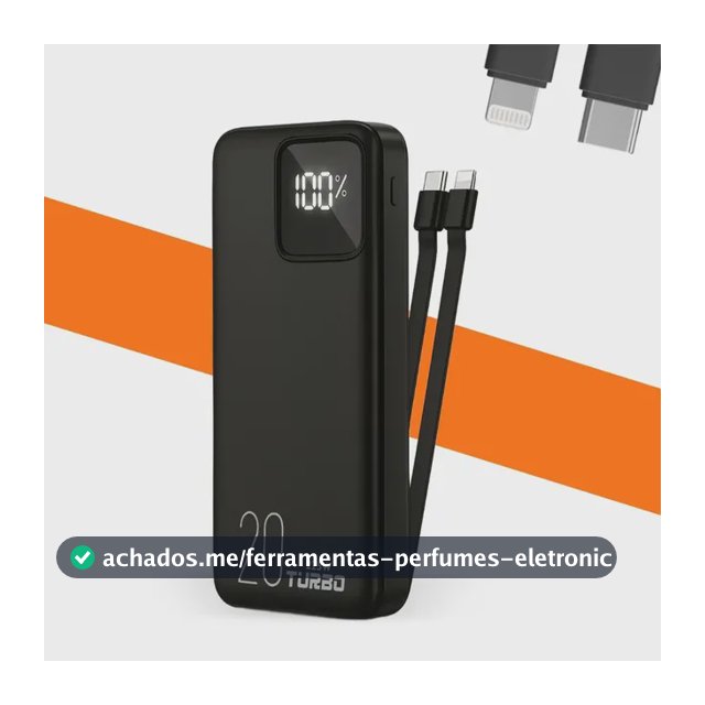 Power Bank Casenn 20000mAh Turbo USB-C para iPhone e Samsung