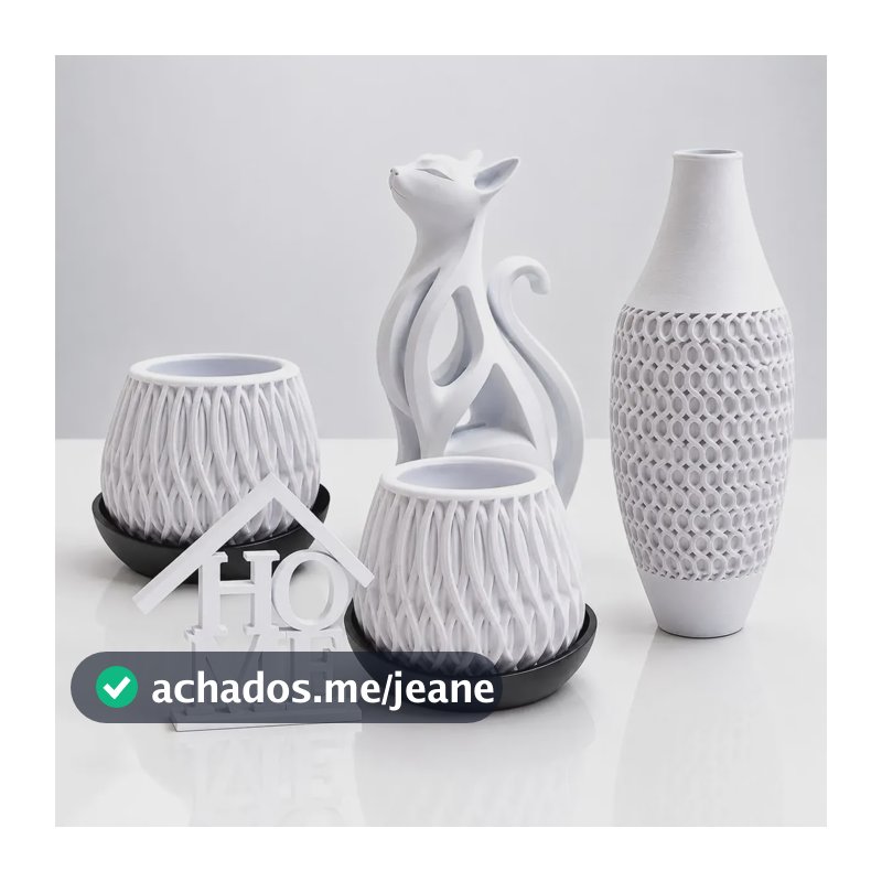 Kit Decorativo Completo 5 Itens Para Sala Escritorio Casa Branco