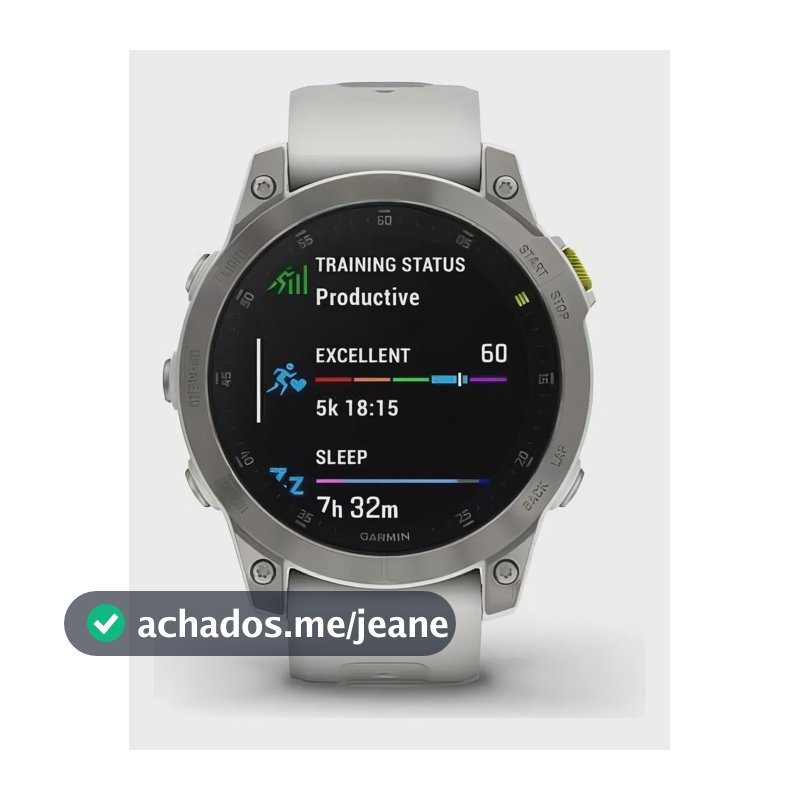 Relógio Garmin Epix Gen 2 Safira Branco Titânio c/ pulseira de silicone Branca com Monitor Cardíaco de Pulso e GPS