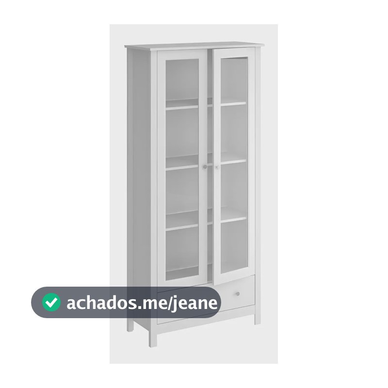 Cristaleira Ditália 2 Portas e 1 Gaveta Branca