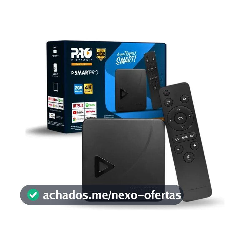 Tv Box Proeletronic SmartPro 4k, com Android 10 E 16gb Smart Box PROSB-3000/16GB