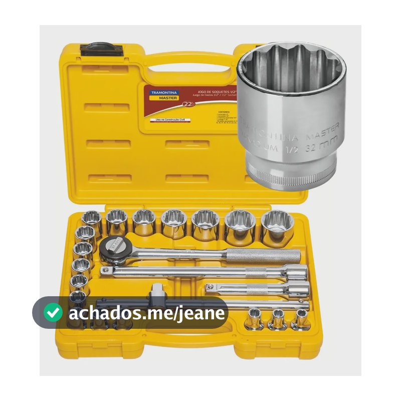 Kit Chave Catraca Soquete Maleta 8 A 32mm 22 Peças 43600022