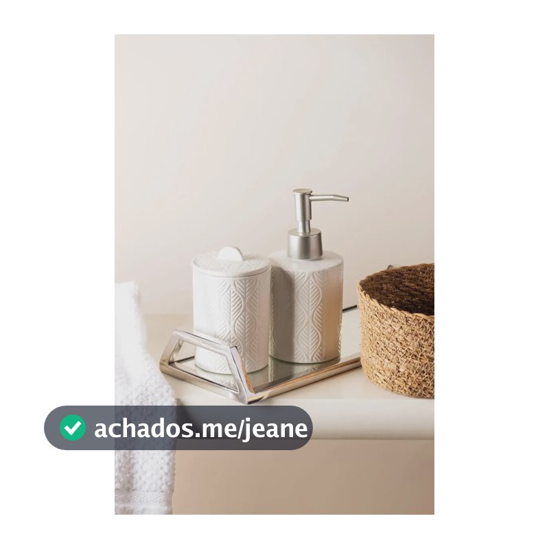 Kit Banheiro Em Cerâmica Branco 2 Peças C/dispenser Sabonete Branco