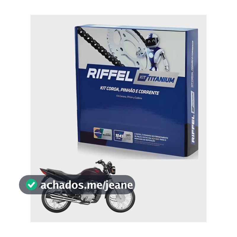 Kit Relação Tração Honda Cg Fan 125 Ks 2013 Original Riffel Cinza