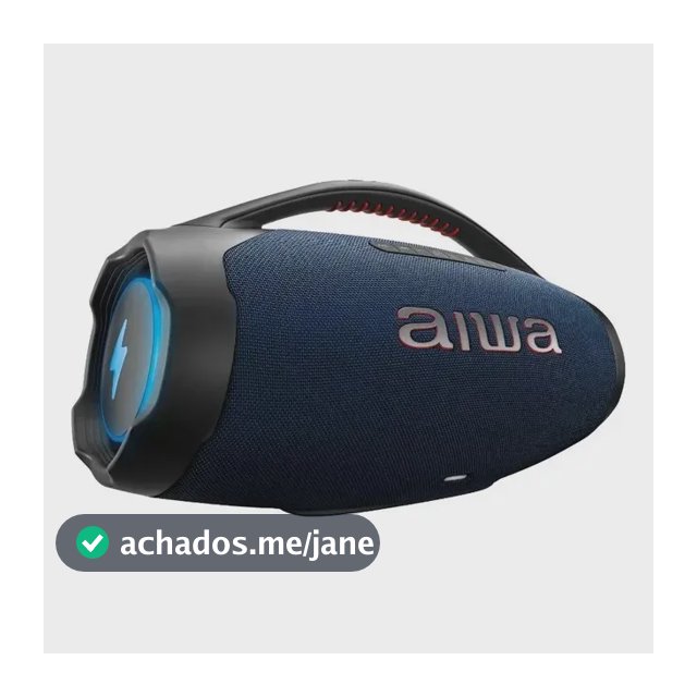 Caixa de Som Boombox Plus AIWA BBS-01-LBL 200W Bluetooth 30H IP66 USB RGB