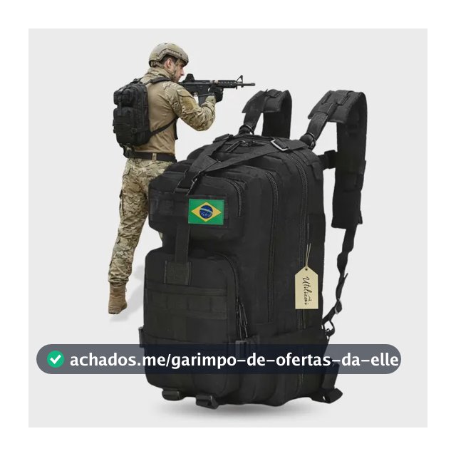 Mochila Militar Bolsa Tática Resistente 30 Litros Super Reforçada Impermeável Bandeira Brasil Brinde Utilizzei