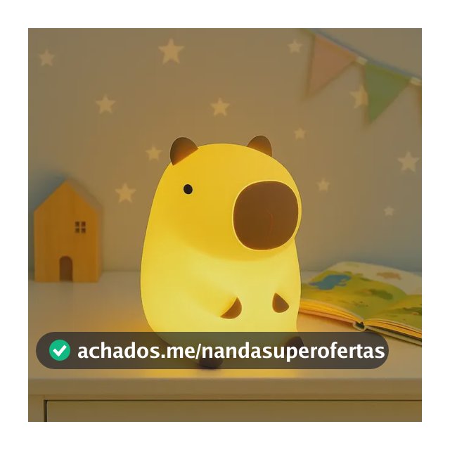 Luminária Capivara Abajur Silicone Recarregável Muda Cor Amarelo Laranja 110,220