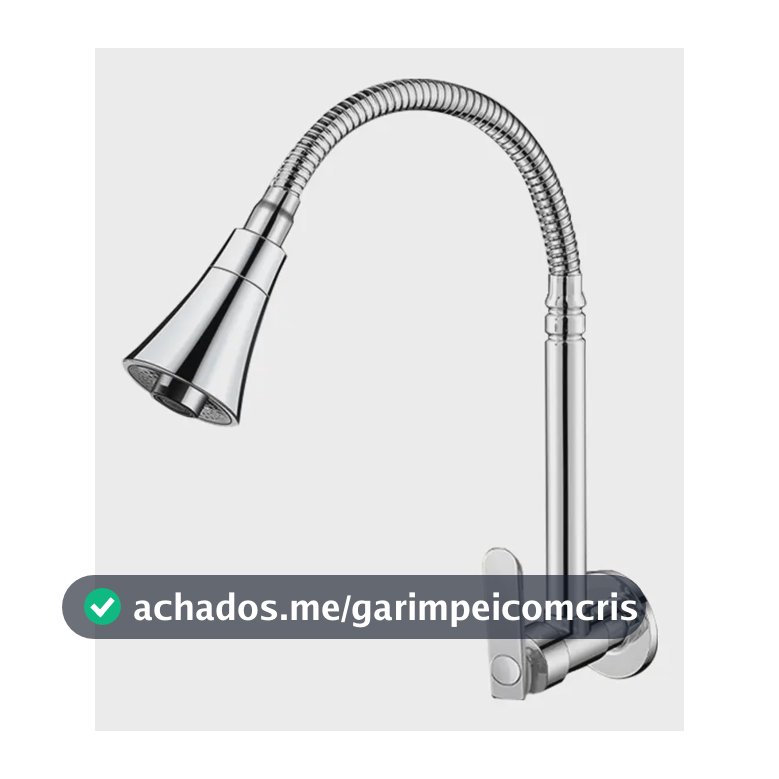 Torneira Cozinha Gourmet Parede Flexível-3 Jatos 1/4 Volta Prateado Brilhante