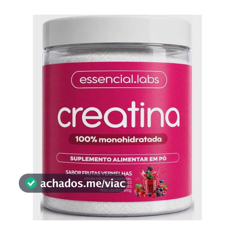 CREATINA MONOHIDRATADA 100% Pura - Sabor Frutas Vermelhas - 300g