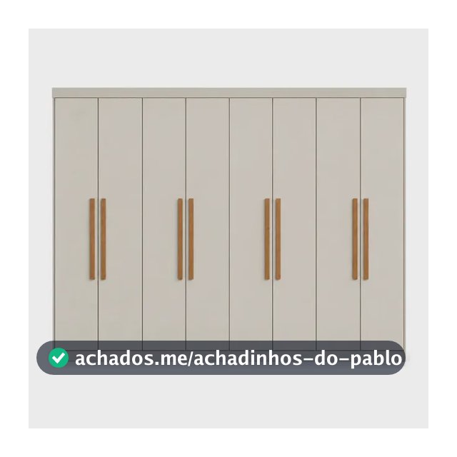 Guarda-Roupa Casal Paris 8 Portas 4 Gavetas Branco