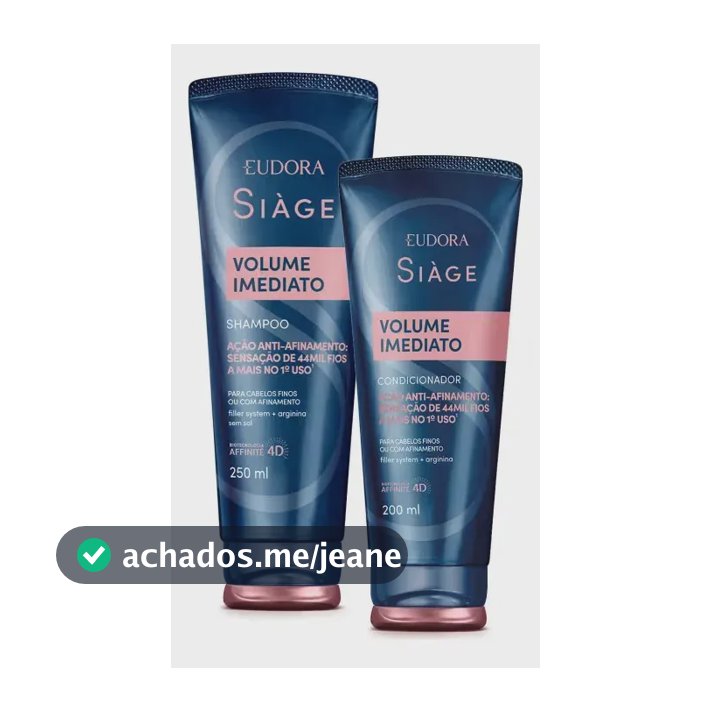 Kit Eudora Siage Volume Imediato Shampoo E Condicionador