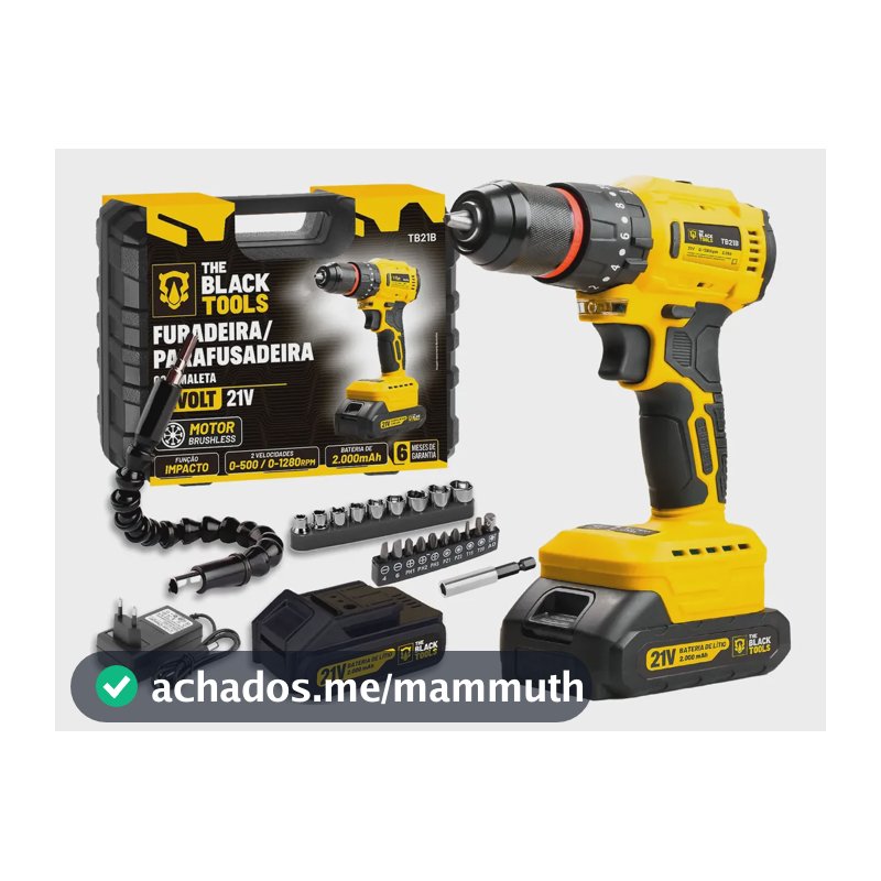 Furadeira Parafusadeira A Bateria 21v C/ Maleta E Acessórios Amarelo 127/220v