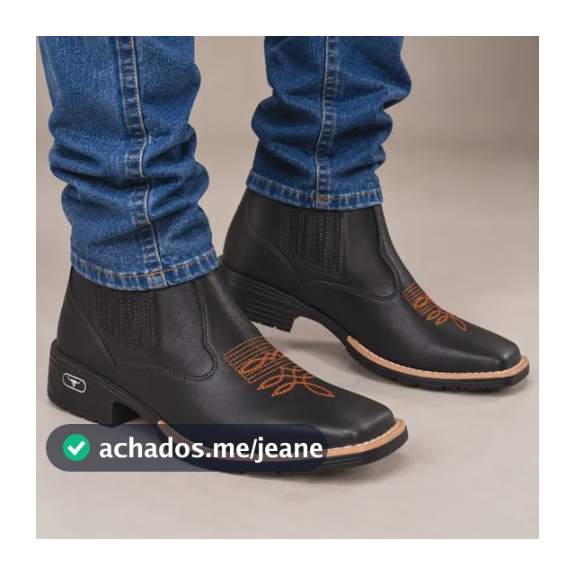 Botina Texana Bota Country Com Bico Quadrado Bordado Cowboy