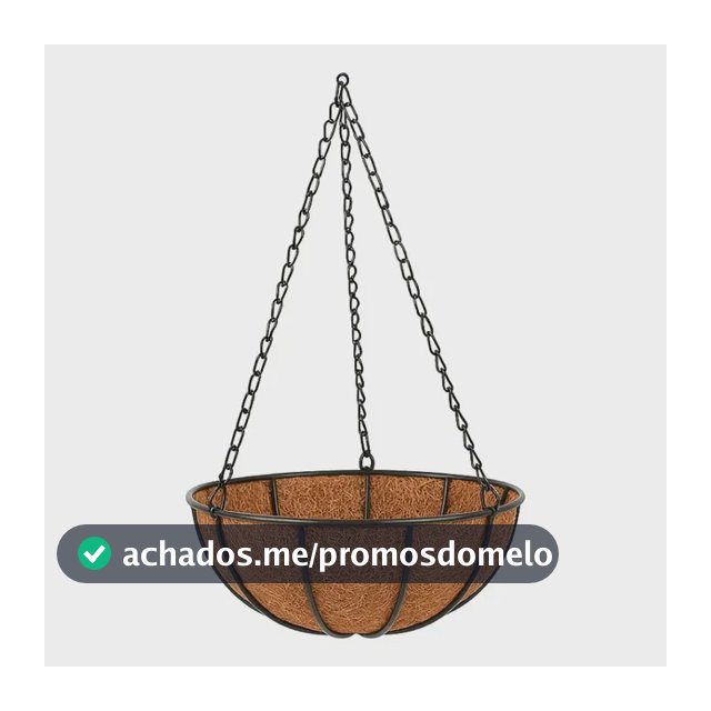 Vaso De Fibra De Coco Suspenso Corrente Para Plantas 25cm